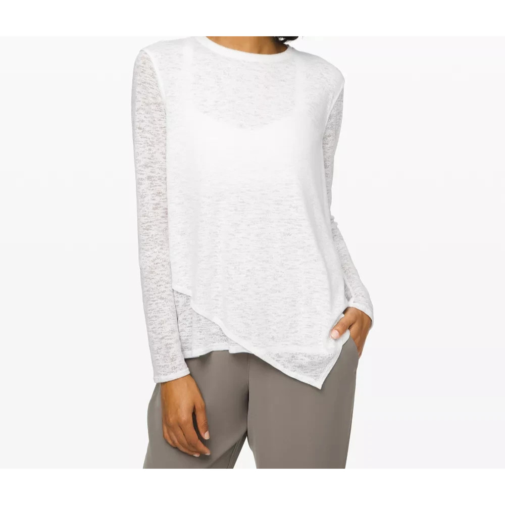 Lululemon Sweetest Day Long Sleeve Top Blouse White Sz 6 A003812